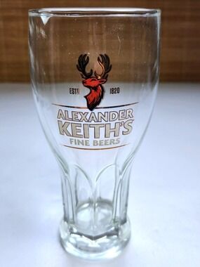 Vintage Alexander Keiths Fine Beers Glass Single Ridged Tulip Pint Replacement